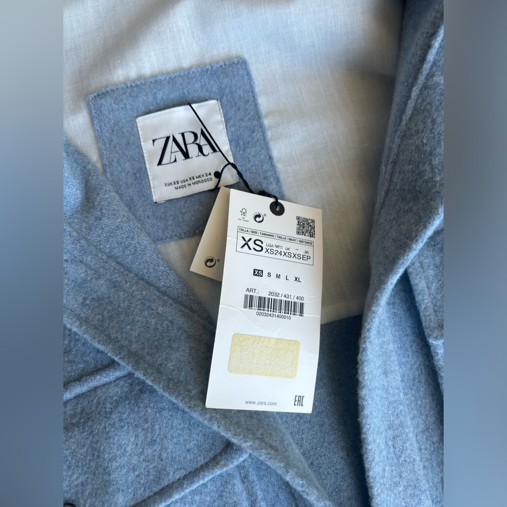 Zara wool blend oversized coat size xs - Picture 10 of 14